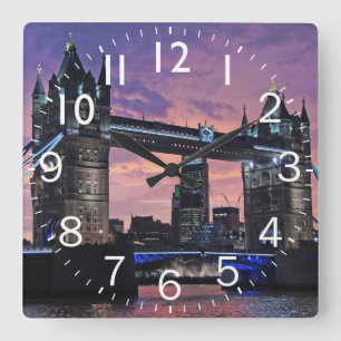 Tower Bridge (UK) Sunset Square Wall Clock