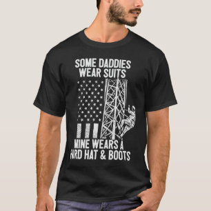 Tower Climber Daughter Son American Flag Fathers D T-Shirt