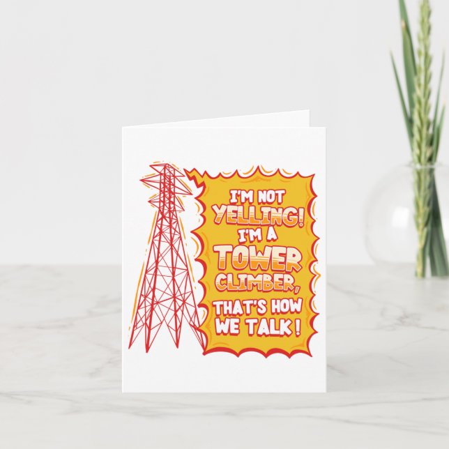 Tower Climber Industrial Climber Sticker  Card (Front)