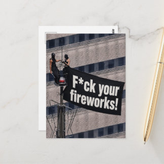 Tower Climbers F*ck Your Fireworks Postcard