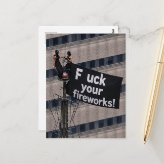 Tower Climbers F uck Your Fireworks Postcard