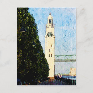 Tower Clock in Montreal Postcard