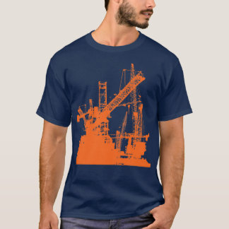 Tower Crane Operator Construction Worker Skyline T-Shirt