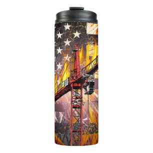Tower Crane Operator Flag Thermal Tumbler