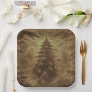 Tower Fire Paper Plate