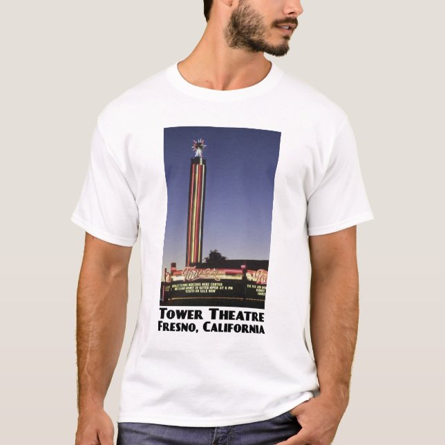 Tower, Fresno White T-Shirt (Front)