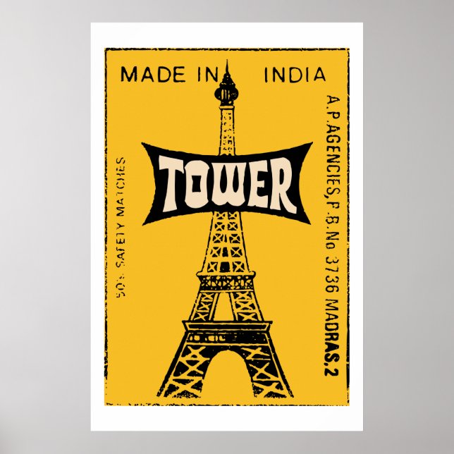 TOWER (Indian vintage matchbox cover) Poster (Front)
