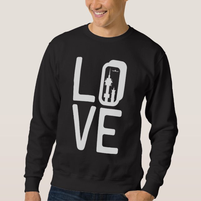 Tower Love Air Traffic Control Controller Aviation Sweatshirt (Front)