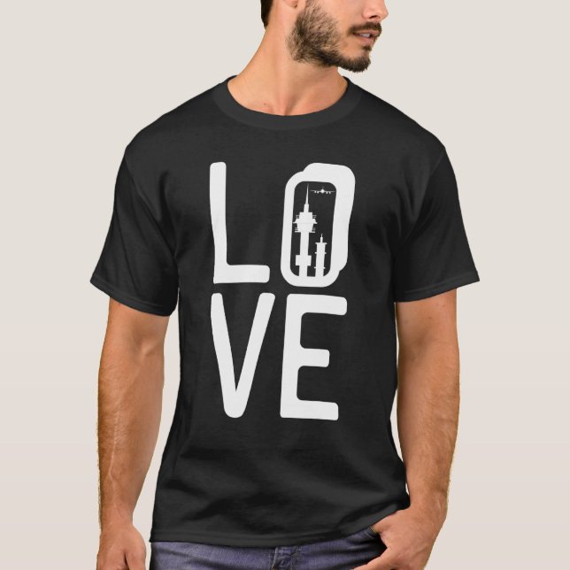 Tower Love Air Traffic Control Controller Aviation T-Shirt (Front)
