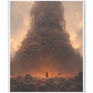 Tower Made Of Bones Dark Fantasy Art