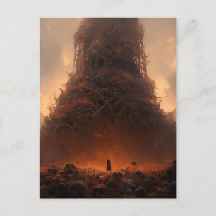 Tower Made Of Bones Dark Fantasy Art Postcard