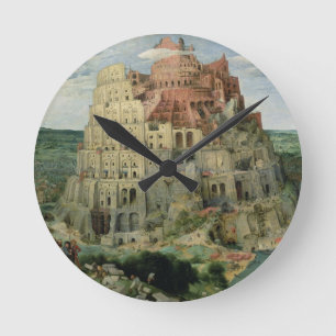 Tower of Babel, 1563 (oil on panel) Round Clock