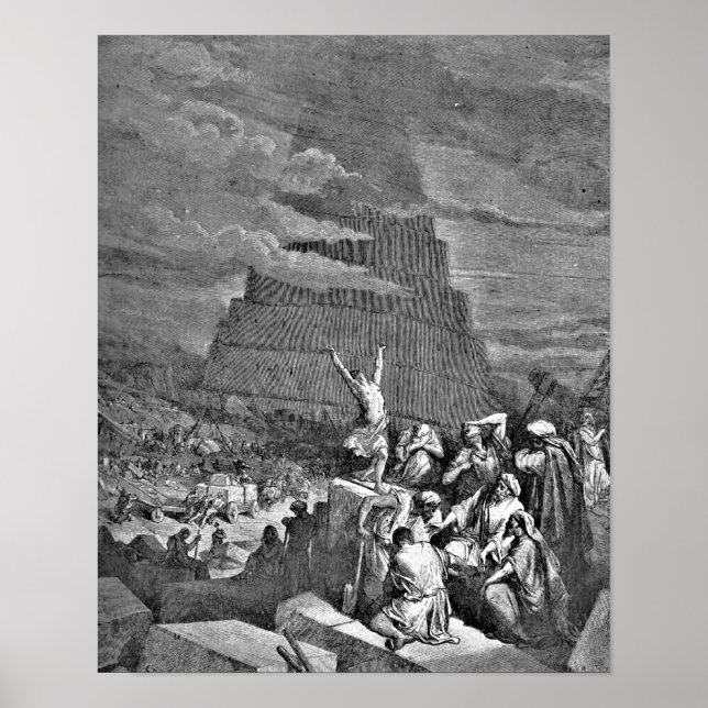 Tower of Babel Bible Gustave Dore Illustration Poster (Front)