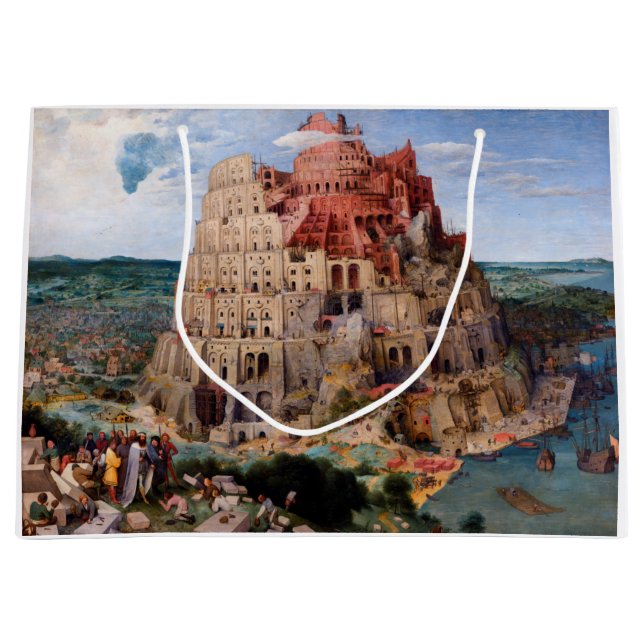 Tower of Babel, Pieter Bruegel the Elder, 1563 Large Gift Bag (Front)