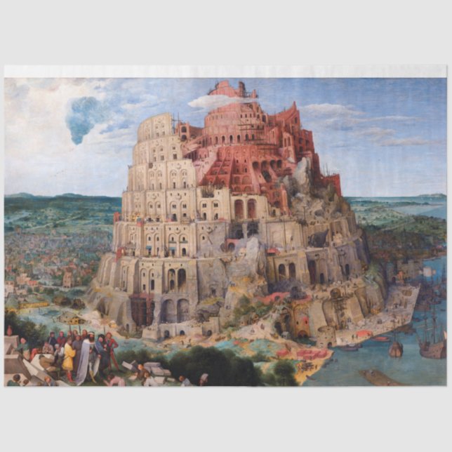 Tower of Babel, Pieter Bruegel the Elder, 1563 Tissue Paper (Front)