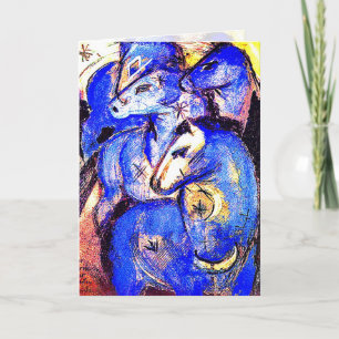 Tower of Blue Horses by Franz Marc Holiday Card