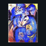 Tower of Blue Horses by Franz Marc Postcard<br><div class="desc">This spectacular image is by the German painter,  Franz Marc,  1880-1916. It's called "Tower of Blue Horses."</div>