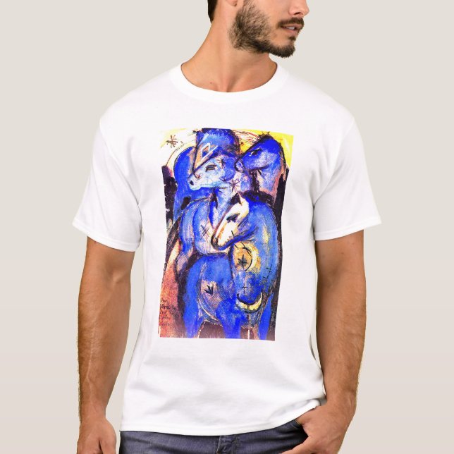 Tower of Blue Horses by Franz Marc T-Shirt (Front)