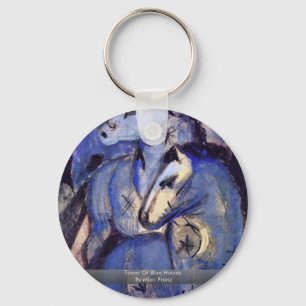 Tower Of Blue Horses By Marc Franz Key Ring