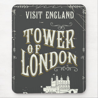Tower of london England vintage poster Mouse Mat