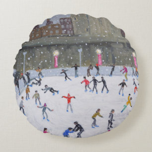 Tower of London Ice Rink 2015 Round Cushion