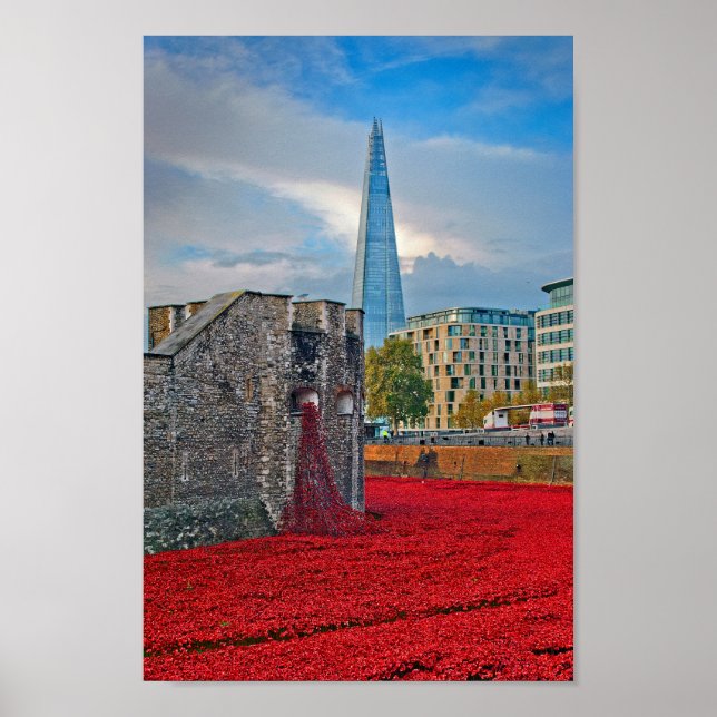 Tower of London Red Poppies England UK Poster (Front)