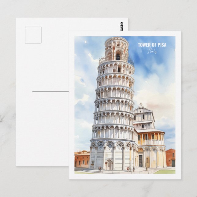 Tower of Pisa Italy Famous Travel Place Postcard (Front/Back)