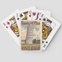 Tower of Pisa Italy Painterly Travel Art Vintage