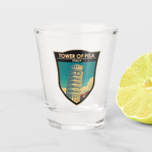 Tower of Pisa Italy Travel Art Vintage Shot Glass