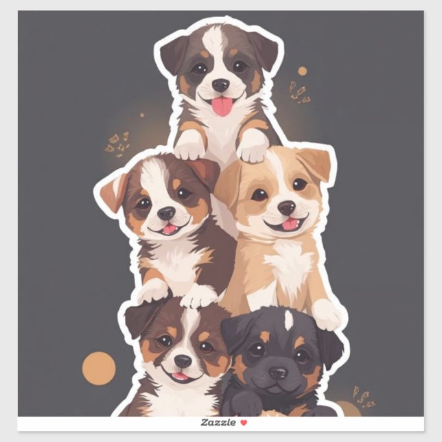 Tower of Puppies – Cute & Wholesome Pet Art (Sheet)
