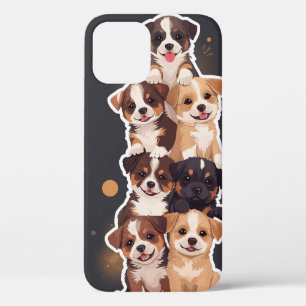 Tower of Puppies – Cute & Wholesome Pet Art iPhone 12 Case