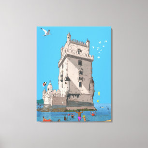 Tower of St. Vincent Lisbon Portugal Illustration Canvas Print