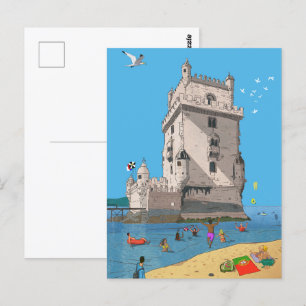 Tower of St. Vincent Lisbon Portugal Illustration Postcard