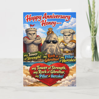 Tower of strength wedding anniversary to husband card