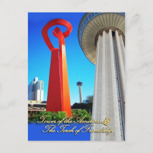Tower of the Americas & Torch of Friendship, TX Postcard