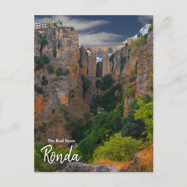 Towering From Above- Ronda Spain Postcard (Front)