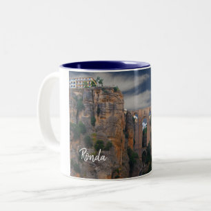 Towering from Above- Ronda - The Real Spain Two-Tone Coffee Mug