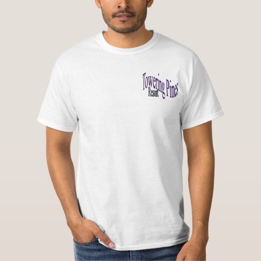 Towering Pines Resort with GPS & Earth on Back T-Shirt