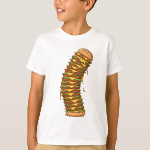 Towering Stacked Cheeseburger Kids T-Shirt