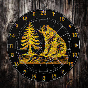 Towering Trees and Bear Design Dartboard
