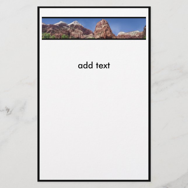 Towers of the Virgin Panoramic Stationery (Front)