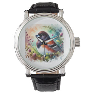 Towhee Bird 280824AREF136 - Watercolor Watch