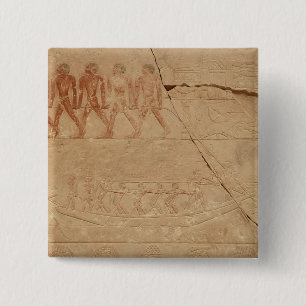 Towing a boat, from the Mastaba of Mereruka 15 Cm Square Badge
