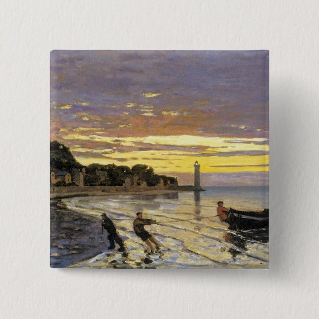 Towing a Boat, Honfleur 15 Cm Square Badge (Front)