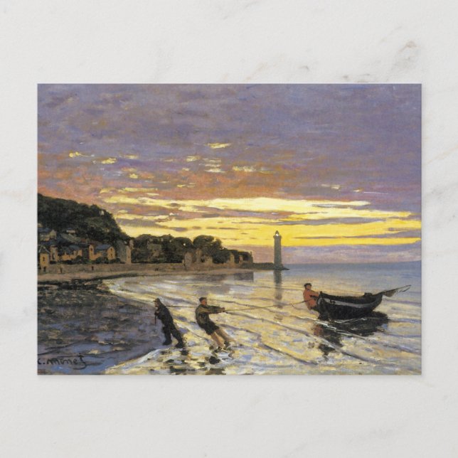 Towing a Boat, Honfleur Postcard (Front)