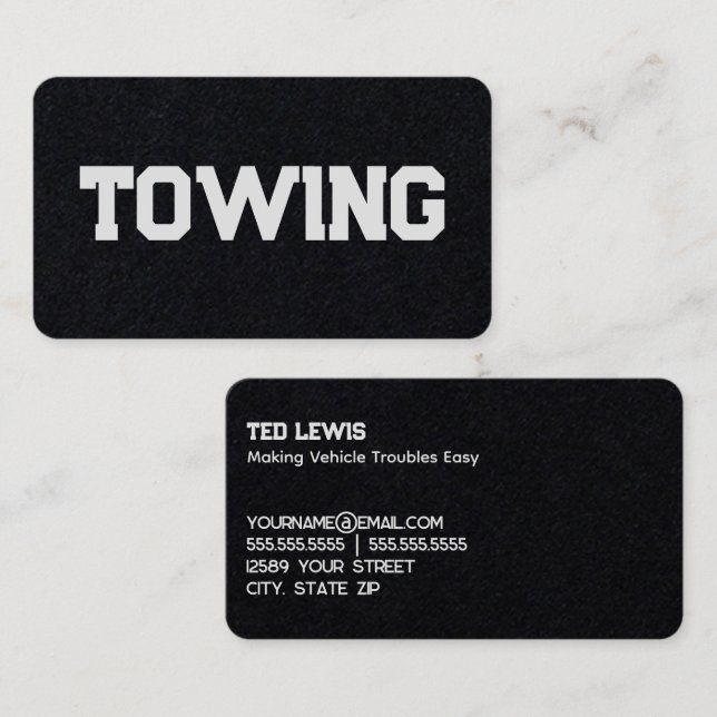 Towing Business Card (Front/Back)