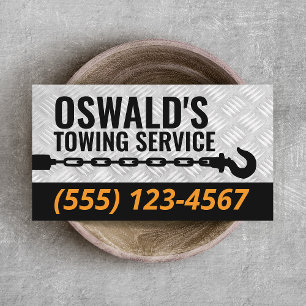 Towing Company Metal Professional Tow Hook  Business Card