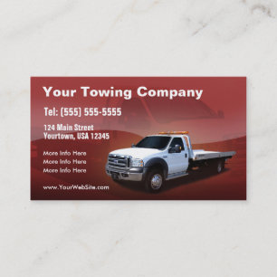 Towing Company white truck design Business Card