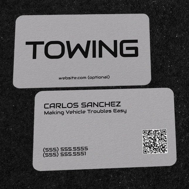 Towing Custom QR Premium Business Card (Towing Custom QR Premium Cards)