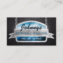 Towing Hauling Slogans Business Cards